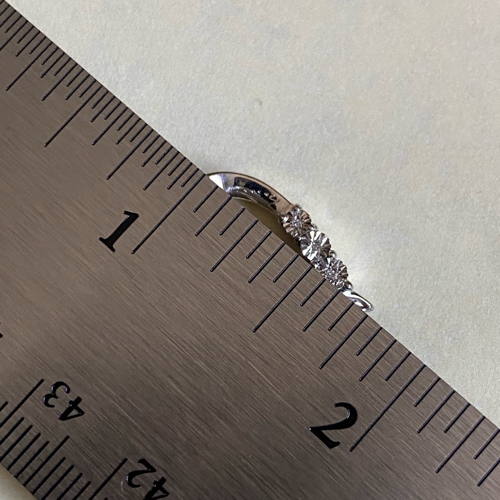 Beautiful Solid Sterling Silver Heart Diamond Clu… - image 6